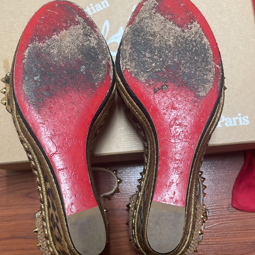 Christian Louboutin Mad Monica leopard wedge size 10 - Picture 8 of 13